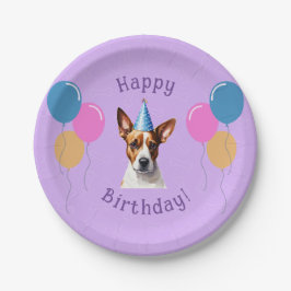 Assiettes En Carton Chien chiot pourpre Anniversaire Paw ty