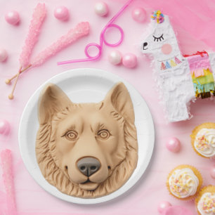 Assiettes En Carton Chien de berger belge 3D Inspiré