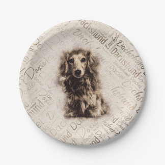 Assiettes En Carton Chien de Dachshund