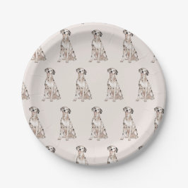 Assiettes En Carton Chien de Dalmatie mignon chiot