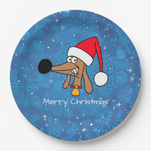 Assiettes En Carton Chien de Noël Festif