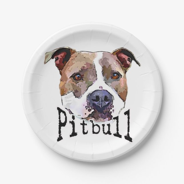 Assiettes En Carton Chien de Pitbull (Devant)
