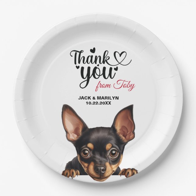 Assiettes En Carton Chien de poussette miniature (Devant)