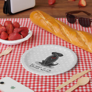Assiettes En Carton Chien de repérage du Labrador du labo noir