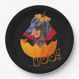 Assiettes En Carton Chien de saucisse d'Halloween