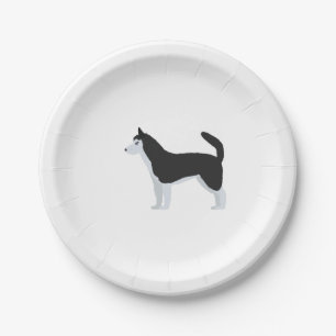 Assiettes En Carton Chien de traîneau sibérien