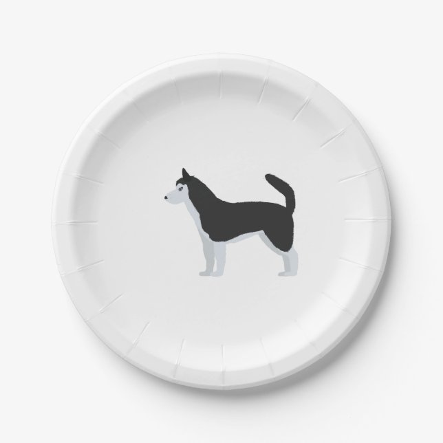 Assiettes En Carton Chien de traîneau sibérien (Devant)
