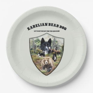 Assiettes En Carton Chien d'ours karélien