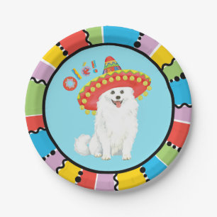 Assiettes En Carton Chien esquimau américain de fiesta