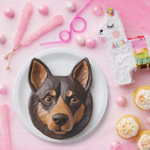 Assiettes En Carton Chien Kelpie Australien Inspiré 3D