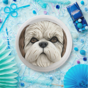 Assiettes En Carton Chien Malti Tzu Inspiré 3D