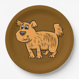 Assiettes En Carton Chien orange débraillé