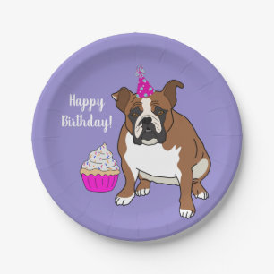 Assiettes En Carton Chien-taureau anglais personnalisable Plaque papie