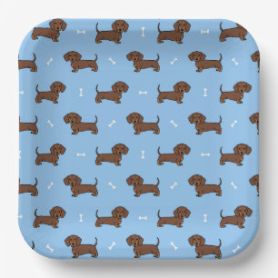 Assiettes En Carton Chien teckel 