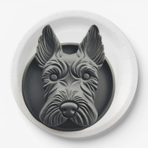 Assiettes En Carton Chien Terrier Écossais Inspiré 3D