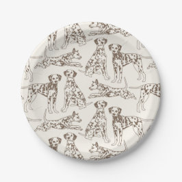 Assiettes En Carton Chiens Brown de Dalmatie