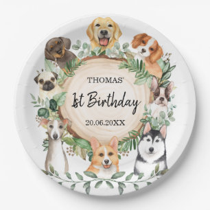 Assiettes En Carton Chiens Chiens Chiens Pooch Animaux Fête d'annivers