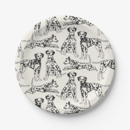 Assiettes En Carton Chiens dalmates noirs et blancs