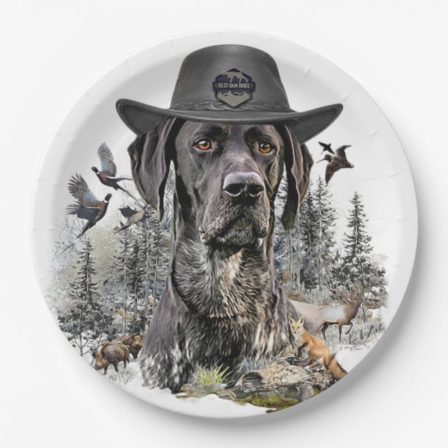 Assiettes En Carton Chiens de chasse (BSP) (Devant)