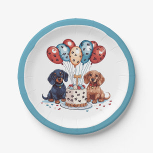 Assiettes En Carton Chiens de Dachshund