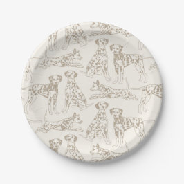 Assiettes En Carton Chiens de Dalmatie Tan