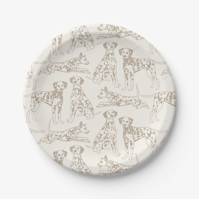 Assiettes En Carton Chiens de Dalmatie Tan (Devant)