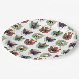 Assiettes En Carton Chiens de Noël