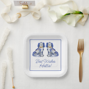Assiettes En Carton Chiens de Staffordshire à l'aquarelle
