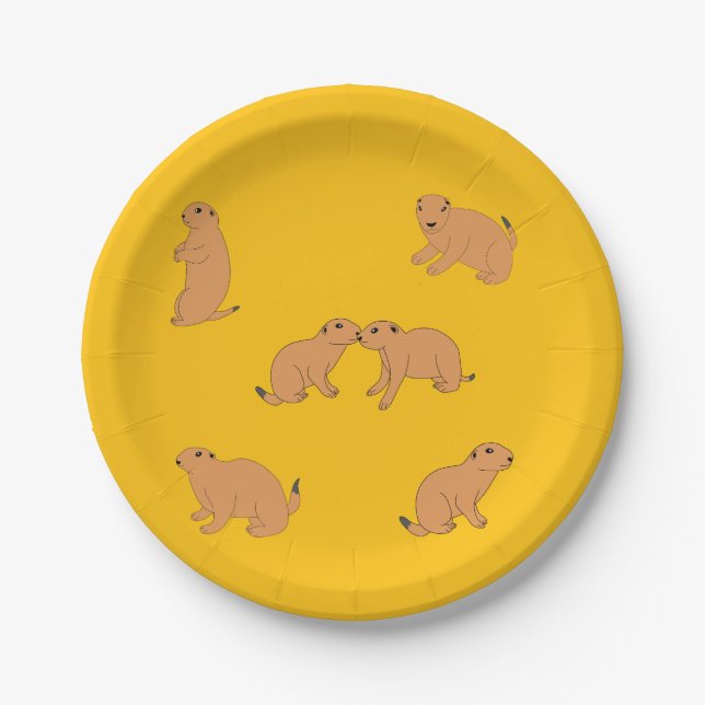 Assiettes En Carton Chiens des Prairies (Devant)