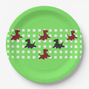 Assiettes En Carton Chiens écossais