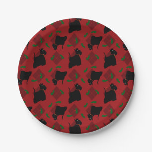 Assiettes En Carton Chiens et Tam O'Shanter de Terrier d'écossais