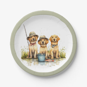 Assiettes En Carton Chiens Labrador Retriever Pêche