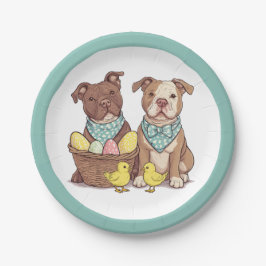 Assiettes En Carton Chiens taureaux de Pâques
