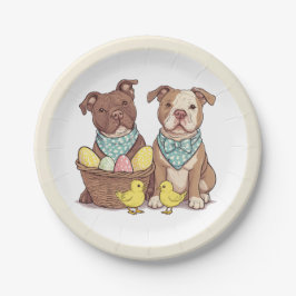 Assiettes En Carton Chiens taureaux de Pâques
