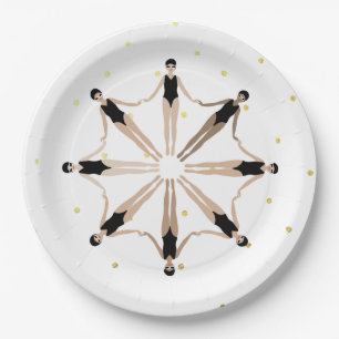 Assiettes En Carton Chiffres d'or des nageurs synchronisés artistiques