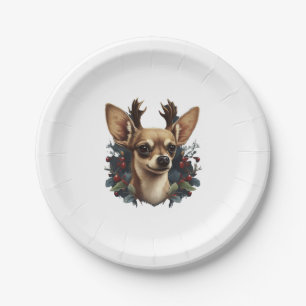 Assiettes En Carton Chihuahua Joyeux Noël X-Mas Tree Cute