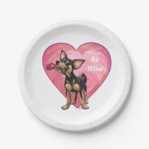 Assiettes En Carton Chihuahua Saint-Valentin