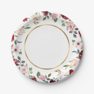 Assiettes En Carton Chine florale