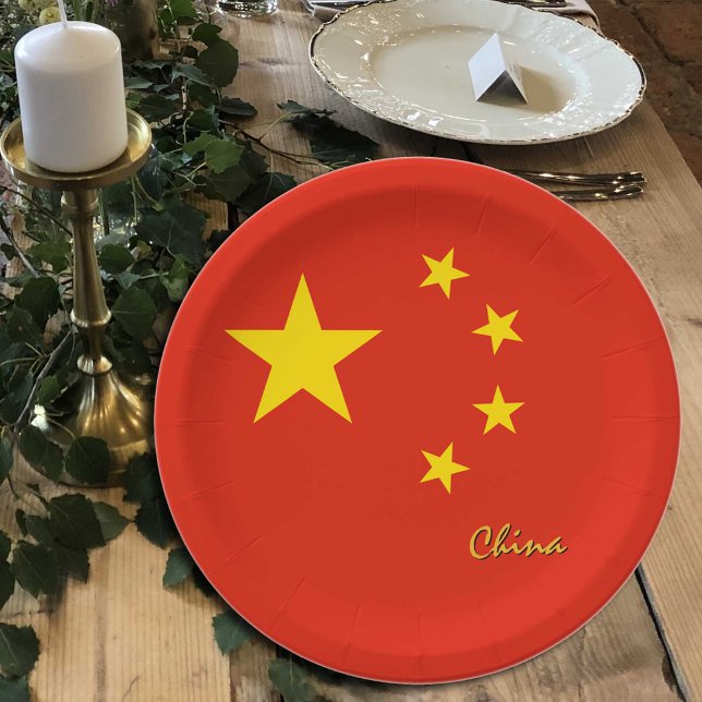 Assiettes En Carton Chinois Plaques Drapeau, fête, sport, Chine (Créateur téléchargé)