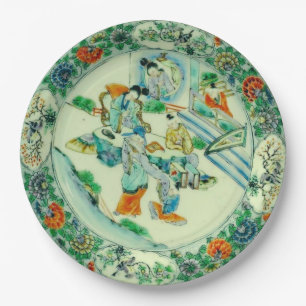 Assiettes En Carton Chinois Vintage antique Chinoiserie Floral