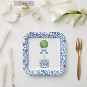 Assiettes En Carton Chinoiserie Aquarelle Bow Topio Plaques
