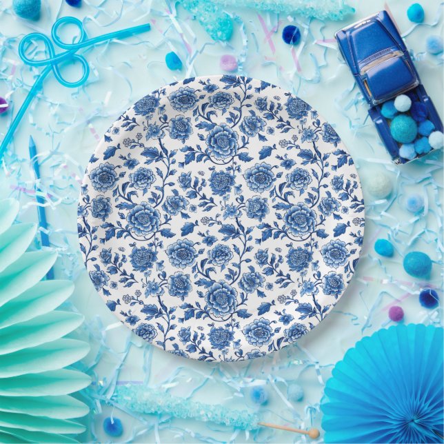 Assiettes En Carton Chinoiserie française Floral (Fête)