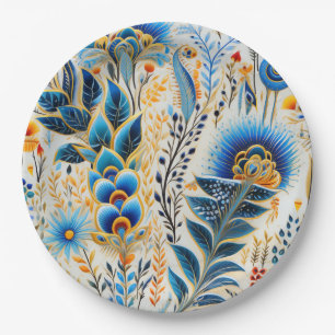 Assiettes En Carton Chinoiserie Oiseaux Exotiques Motif Botanique (5)