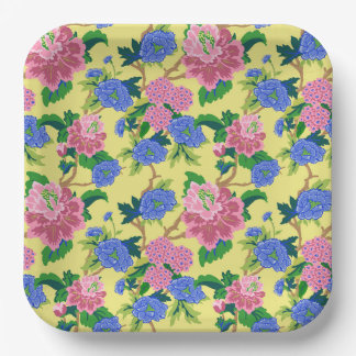 Assiettes En Carton Chinoiserie preppy floral