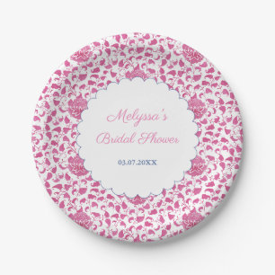 Assiettes En Carton Chinoiserie Rose Et Blanc Wedding shower Chic