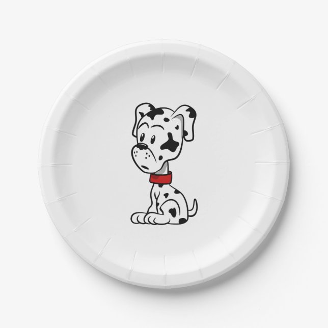 Assiettes En Carton Chiot dalmate (Devant)