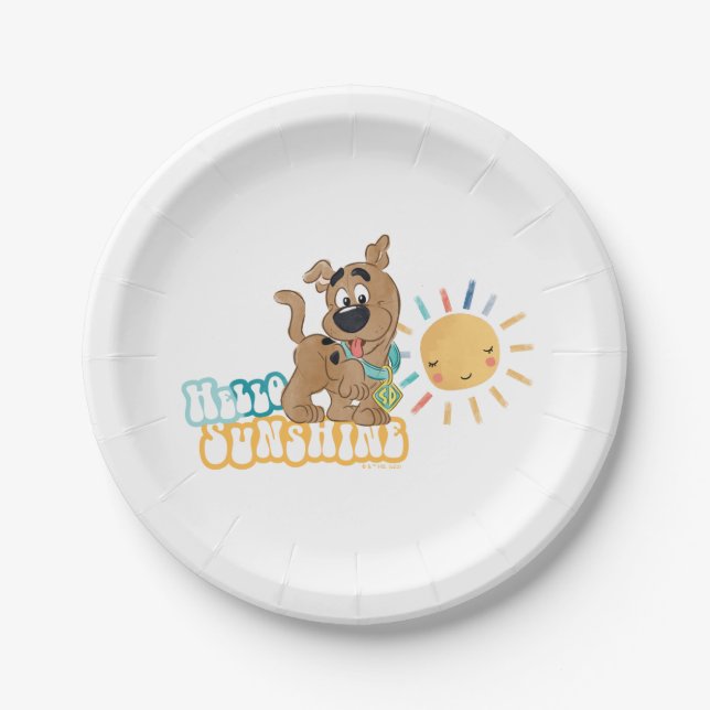 Assiettes En Carton Chiot Scooby-Doo "Bonjour soleil" (Devant)