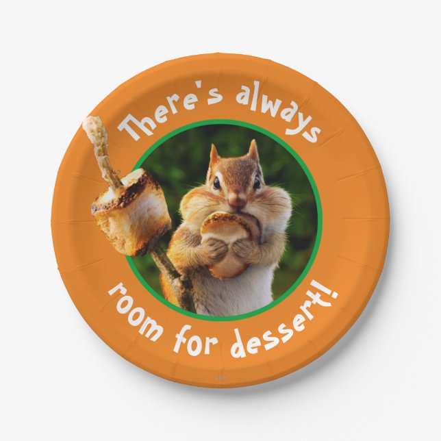 Assiettes En Carton Chipmunk Mangant Marshmallow (Devant)