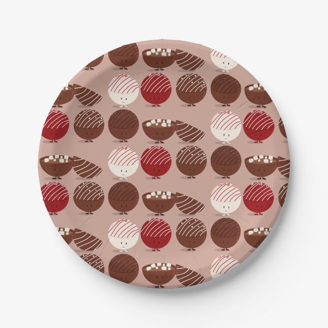 Assiettes En Carton Chocolat Chaud Bombe nourriture (Devant)