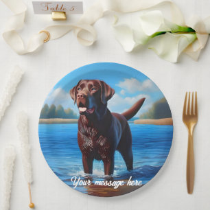 Assiettes En Carton Chocolat Labrador et Blue Lake